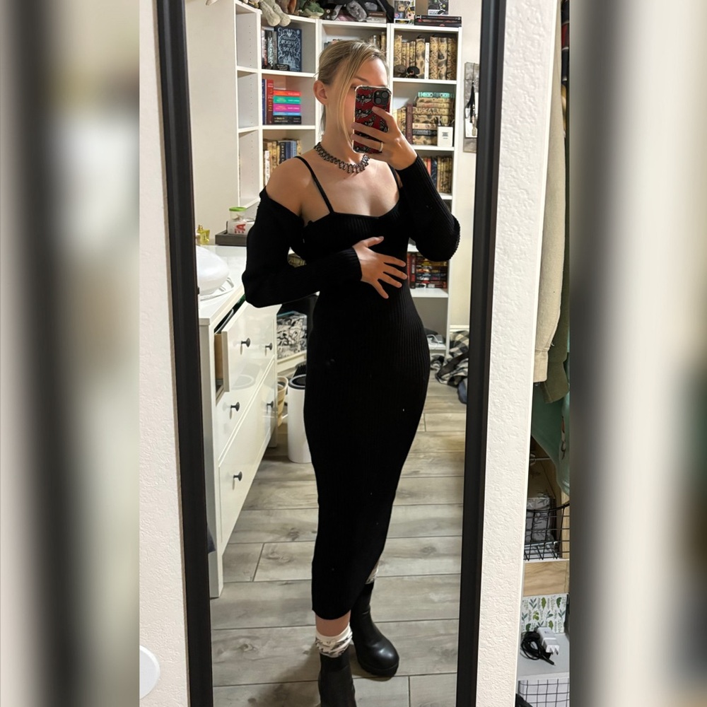 Forever 21 Black Slip Dress Spaghetti Strap Cocktail